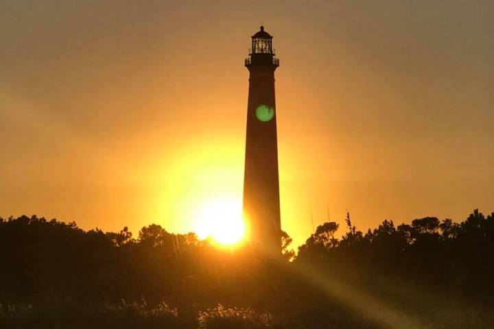 Cape Lookout lighthouse at sunset